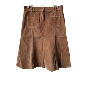 United Colors Of Benetton Tan Corduroy A-Line Skirt